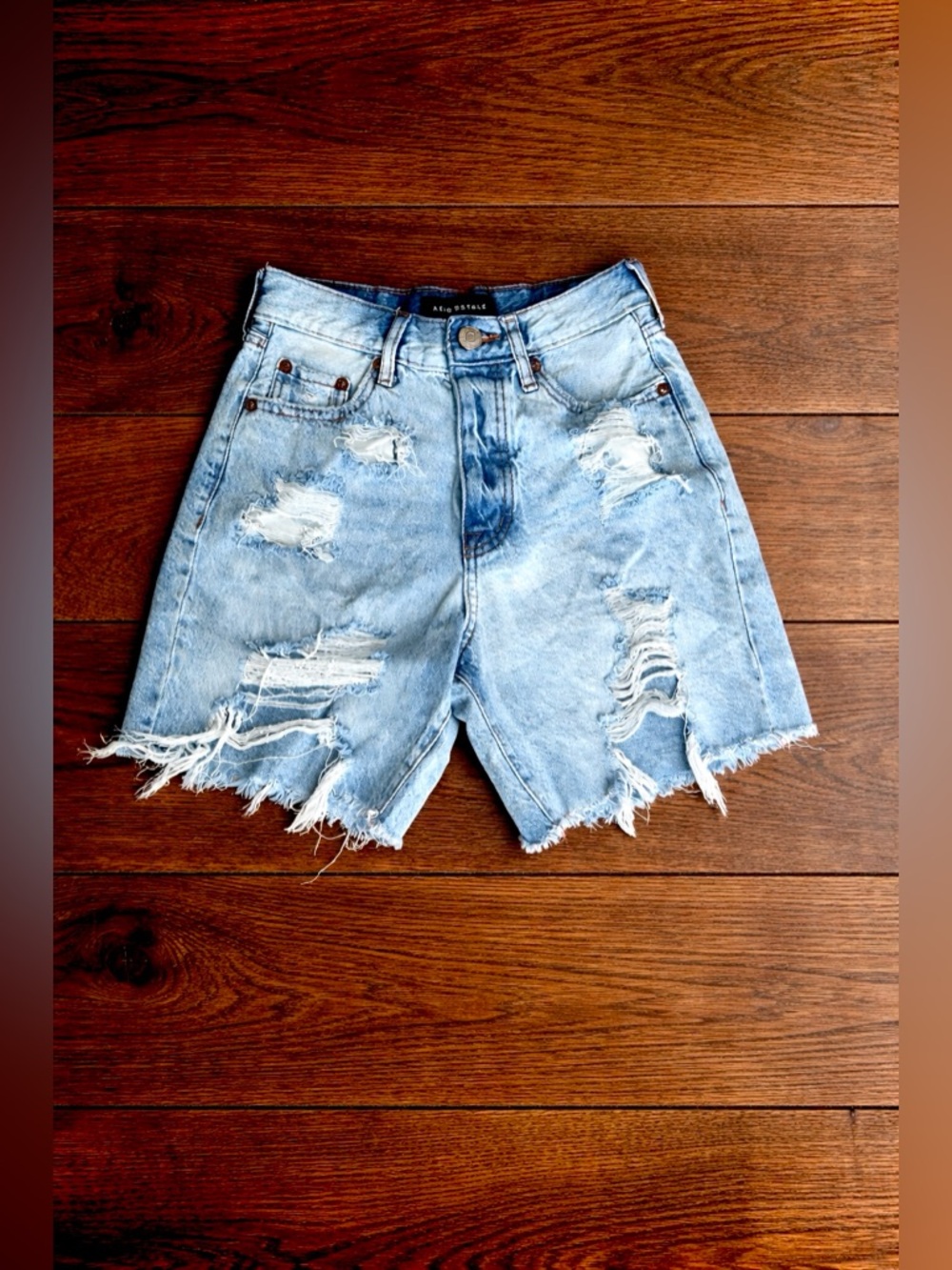 Aeropostale Light Blue Distressed Jean Shorts